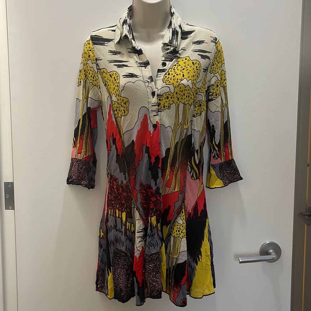 Méchant Graphic Design Button Down Cardigan